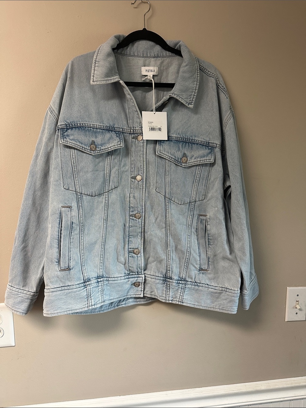 pistola Light Wash Blue Denim Trucker Jacket